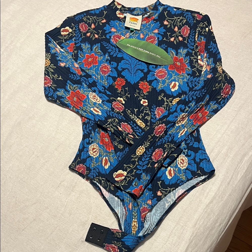 FARM Rio Kids Floral Bodysuit in Blue and Red